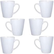 Jogo 6 Caneca Xicara em Melamina 350ml Branco Jogo 6 Caneca Xicara em Melamina 350ml Branco