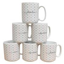 Jogo 6 canecas 300ml Frases Motivacionais - Poá Colorido Jogo 6 canecas 300ml Frases Motivacionais - Poá Colorido