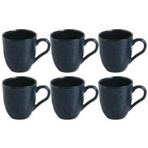 Jogo 6 Canecas Cerâmica 273ml Orgânico Porto Brasil Chá Night Blue Stoneware Jogo 6 Canecas Cerâmica 273ml Orgânico Porto Brasil Chá Night Blue Stoneware