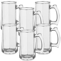 Jogo 6 Canecas Chopp Zero Cerveja Copo de Vidro Bar 360ML Jogo 6 Canecas Chopp Zero Cerveja Copo de Vidro Bar 360ML