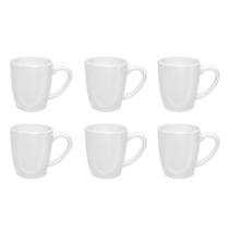 Jogo 6 Canecas de 260ml Ryo White Oxford Porcelanas