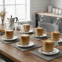 Jogo 6 Canecas de Vidro Borboletas Garden 200ml Leveza e Encanto na Sua Mesa