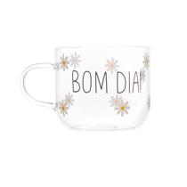 Jogo 6 Canecas de Vidro Borossilicato Resistente ao Calor Bom Dia 120ml - Wolff