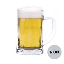 Jogo 6 Canecas Para Chopp Cerveja Vidro com Alça 565ml Lyor