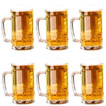 Jogo 6 Canecas Para Chopp Cerveja Vidro Grosso 375ml Premium - LEHAVI