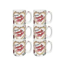 Jogo 6 Canecas Porcelana 280 ml Dia Das Mulheres