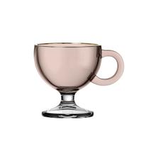 Jogo 6 Canecas Rosa com Borda Dourada Muse 200ml - Hauskraft