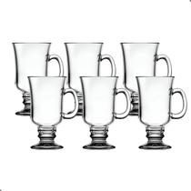 Jogo 6 Canecas Taças Em Vidro Xicara Capuccino Café 250ml