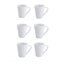 Jogo 6 Canecas Tulipa 250ml Porcelana De Café Chá Kit Xicaras