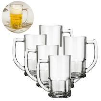 Jogo 6 Canecas Vidro Vitamina 320 ML Transparente Restaurante
