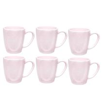 Jogo 6 Canecas Xicara Cerâmica 380Ml Ryo Pink Sand Oxford Jogo 6 Canecas Xicara Cerâmica 380Ml Ryo Pink Sand Oxford