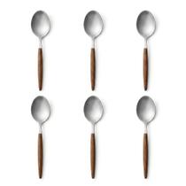 Jogo 6 Colheres de Mesa 22cm Monobloco Slim Cabo Tipo Madeira Jogo 6 Colheres de Mesa 22cm Monobloco Slim Cabo Tipo Madeira