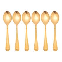 Jogo 6 Colheres Dourada De Mesa Sopa Jantar Victoria Gold Inox Fratelli Jogo 6 Colheres Dourada De Mesa Sopa Jantar Victoria Gold Inox Fratelli