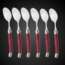 Jogo 6 Colheres Inox Laguiole Luxo Design Clássico Francês Jogo 6 Colheres Inox Laguiole Luxo Design Clássico Francês