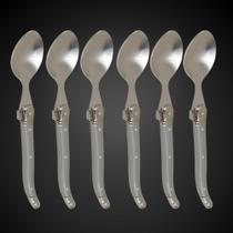 Jogo 6 Colheres Inox Laguiole Luxo Design Clássico Francês Jogo 6 Colheres Inox Laguiole Luxo Design Clássico Francês