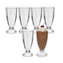 Jogo 6 Copo de Milk Shake Taça de Vidro Transparente Sorveteria 380ml Em Casa Tem Jogo 6 Copo de Milk Shake Taça de Vidro Transparente Sorveteria 380ml Em Casa Tem