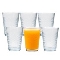 Jogo 6 Copo De Vidro 200ml Suco Refrigerante água Diamond Cut Fratelli