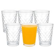 Jogo 6 Copo de Vidro 200ml Suco Refrigerante Água Waves Fratelli