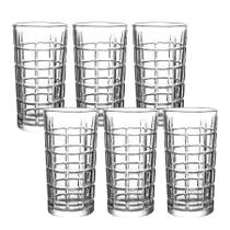 Jogo 6 Copo De Vidro Alto Long Drink 380ml Cristal Drinkware