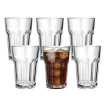 Jogo 6 Copo De Vidro Facetado Transparente água Suco 400ml Class Home Jogo 6 Copo De Vidro Facetado Transparente água Suco 400ml Class Home