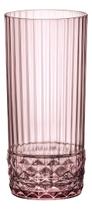 JOGO 6 COPO LONG DRINK BORMIOLI ROCCO AMERICA 20S VIDRO 490ml 16x7x7cm ROSA