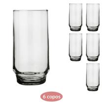 Jogo 6 Copos 410ml Vidro Lights Glamour Nadir Drinks Finos