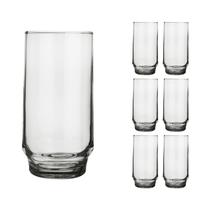 Jogo 6 Copos 410ml Vidro Lights Suco Agua Transparente Nadir