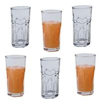 Jogo 6 Copos Água Suco Vidro Conjunto 350Ml 14 X 7,5