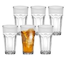 Jogo 6 Copos Altos De Vidro Transparente Água Suco 280ml