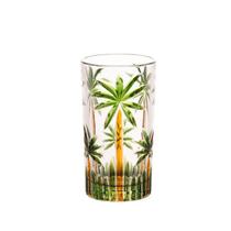 Jogo 6 Copos Altos em Cristal de Chumbo Palm Tree Handpaint 360ml - Wolff