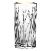 Jogo 6 Copos altos Forest em Cristal Ecológico com Borda Dourada 350ml - L'Hermitage