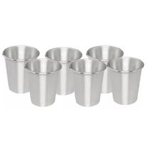 Jogo 6 Copos Alumínio Polido Resistente Jogo 6 Copos Alumínio Polido Resistente