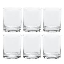 Jogo 6 Copos Baixo De Vidro Liso Água Whisky Drink 310Ml