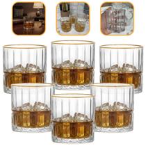 Jogo 6 Copos Baixo De Whisky Bebidas Vidro Cristalle 310ml Fio De Ouro Luxo Borda Dourada Jogo 6 Copos Baixo De Whisky Bebidas Vidro Cristalle 310ml Fio De Ouro Luxo Borda Dourada