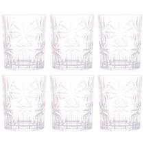 Jogo 6 Copos Baixos Cristal 340ml Palm Tree Wolff Para Agua
