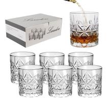 Jogo 6 Copos Baixos de Vidro Lapidado - Laradore Royal 325ml
