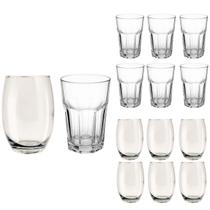 Jogo 6 Copos Bellagio Elegante 450ml + 6 Copos Vidro Vitamina 350ml