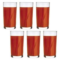 Jogo 6 Copos Brisa 300ml Vidro Suco Agua Transparente Nadir