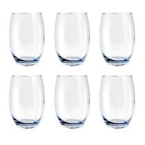 jogo 6 Copos California Redondo Vidro Transparente Mesa 450ml