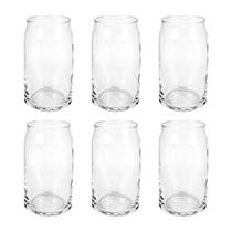 Jogo 6 Copos Can De Vidro Lata Para Coquetel Drinks 480ml
