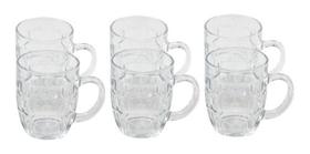 Jogo 6 Copos Canecas Água Suco Vidro Conjunto 300Ml 9,5 X 8 Jogo 6 Copos Canecas Água Suco Vidro Conjunto 300Ml 9,5 X 8