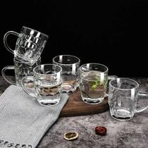 Jogo 6 Copos Canecas Água Suco Vidro Conjunto 300ml 9,5 X 8