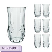 Jogo 6 Copos Chiques 360ml Opera Drinks Vidro Mesa Posta