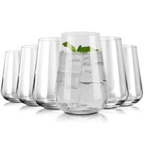 Jogo 6 Copos Cristal Água Suco Titânio Bohemia Sandra 380ml