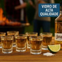 Jogo 6 Copos de Dose 45ml Vidro Resistente para Tequila, Cachaça, Whisky e Shots, Jogo 6 Copos Dose Vidro Transparente