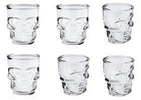 Jogo 6 Copos De Shot Caveira Skull P/ Dose Vodka Tequila
