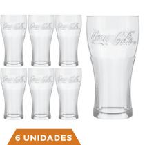 Jogo 6 Copos de Vidro 300ML Coca-Cola Transparente Nadir Jogo 6 Copos de Vidro 300ML Coca-Cola Transparente Nadir
