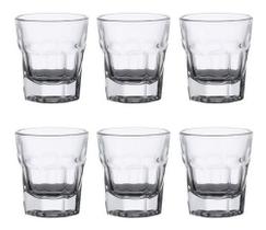 Jogo 6 Copos De Vidro 50ml Tequila Whisky Cachaça Line Transparente