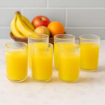 Jogo 6 Copos de Vidro Canelado Verus Versalhes Grande e Resistente 430ml - Flux