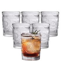 Jogo 6 Copos De Vidro Clear Modelo Zara Decorado Luxo Casa Cozinha 275ml